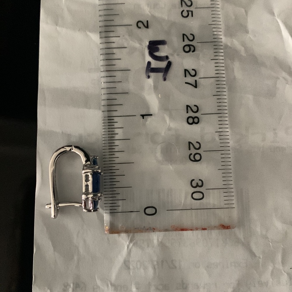 NWOT 18k White Gold Huggies with crystals from Swarovski - Picture 3 of 3